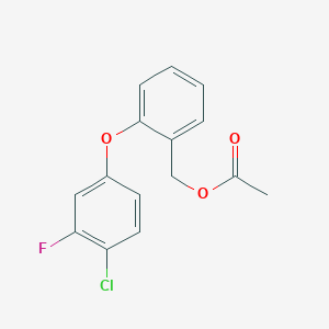 molecular formula C15H12ClFO3 B2402364 [2-(4-Chloro-3-fluorophenoxy)phenyl]methyl acetate CAS No. 478032-51-8