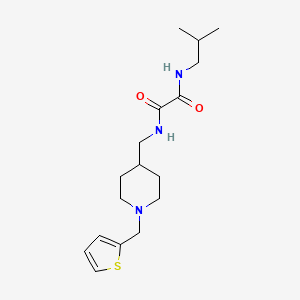 molecular formula C17H27N3O2S B2402375 N1-isobutyl-N2-((1-(thiophen-2-ylmethyl)piperidin-4-yl)methyl)oxalamide CAS No. 953141-07-6