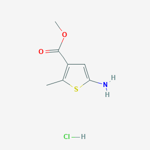 molecular formula C7H10ClNO2S B2402414 Methyl 5-amino-2-methylthiophene-3-carboxylate hydrochloride CAS No. 1239769-40-4