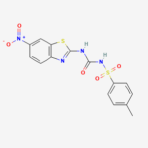 molecular formula C15H12N4O5S2 B2402419 4-methyl-N-((6-nitrobenzo[d]thiazol-2-yl)carbamoyl)benzenesulfonamide CAS No. 326610-22-4