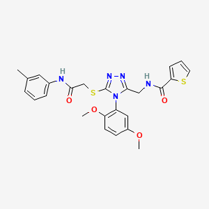 molecular formula C25H25N5O4S2 B2402425 N-((4-(2,5-dimethoxyphenyl)-5-((2-oxo-2-(m-tolylamino)ethyl)thio)-4H-1,2,4-triazol-3-yl)methyl)thiophene-2-carboxamide CAS No. 309968-80-7
