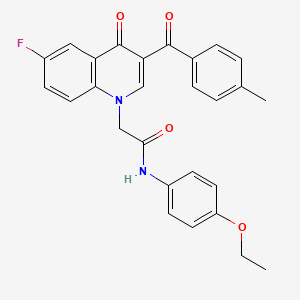 molecular formula C27H23FN2O4 B2402435 N-(4-ethoxyphenyl)-2-[6-fluoro-3-(4-methylbenzoyl)-4-oxo-1,4-dihydroquinolin-1-yl]acetamide CAS No. 866340-01-4