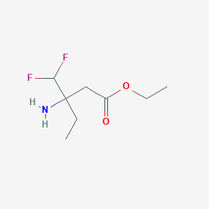 molecular formula C8H15F2NO2 B2402438 Ethyl 3-amino-3-(difluoromethyl)pentanoate CAS No. 2375260-03-8