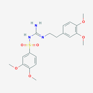 molecular formula C19H25N3O6S B2402458 N-(3,4-dimethoxybenzenesulfonyl)-N'-[2-(3,4-dimethoxyphenyl)ethyl]guanidine CAS No. 869075-52-5