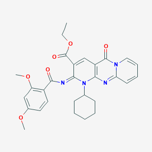 B2402465 (Z)-ethyl 1-cyclohexyl-2-((2,4-dimethoxybenzoyl)imino)-5-oxo-2,5-dihydro-1H-dipyrido[1,2-a:2',3'-d]pyrimidine-3-carboxylate CAS No. 534579-31-2