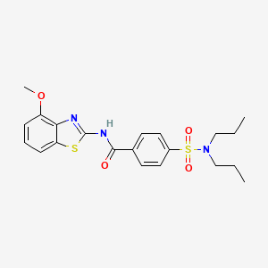 molecular formula C21H25N3O4S2 B2402469 4-(dipropylsulfamoyl)-N-(4-methoxy-1,3-benzothiazol-2-yl)benzamide CAS No. 319428-51-8