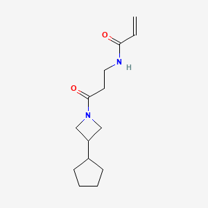 molecular formula C14H22N2O2 B2402485 N-[3-(3-Cyclopentylazetidin-1-yl)-3-oxopropyl]prop-2-enamide CAS No. 2197448-59-0