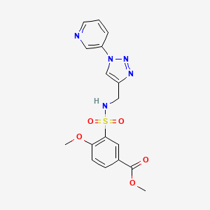 molecular formula C17H17N5O5S B2402487 methyl 4-methoxy-3-(N-((1-(pyridin-3-yl)-1H-1,2,3-triazol-4-yl)methyl)sulfamoyl)benzoate CAS No. 2034612-86-5