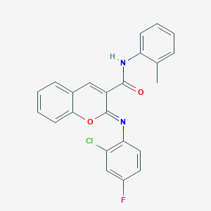 (2Z)-2-[(2-chloro-4-fluorophenyl)imino]-N-(2-methylphenyl)-2H-chromene-3-carboxamide