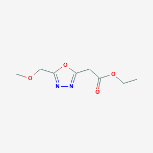 molecular formula C8H12N2O4 B2402509 Ethyl 2-[5-(methoxymethyl)-1,3,4-oxadiazol-2-yl]acetate CAS No. 1955493-51-2
