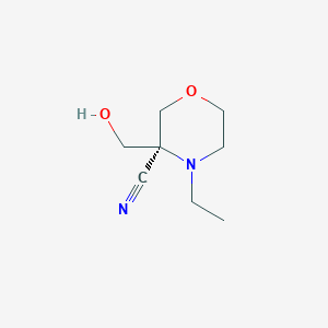 rac-4-Ethyl-3-(hydroxymethyl)morpholine-3-carbonitrile