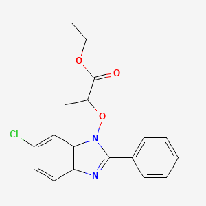 ethyl 2-[(6-chloro-2-phenyl-1H-1,3-benzimidazol-1-yl)oxy]propanoate