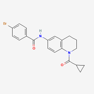molecular formula C20H19BrN2O2 B2402520 4-bromo-N-(1-cyclopropanecarbonyl-1,2,3,4-tetrahydroquinolin-6-yl)benzamide CAS No. 932502-09-5