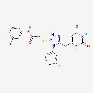 2-((5-((2,6-dioxo-1,2,3,6-tetrahydropyrimidin-4-yl)methyl)-4-(m-tolyl)-4H-1,2,4-triazol-3-yl)thio)-N-(3-fluorophenyl)acetamide