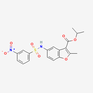 molecular formula C19H18N2O7S B2402528 propan-2-yl 2-methyl-5-(3-nitrobenzenesulfonamido)-1-benzofuran-3-carboxylate CAS No. 361179-53-5