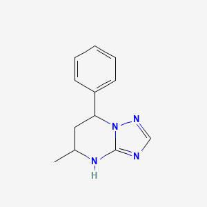molecular formula C12H14N4 B2402569 5-Methyl-7-phenyl-4,5,6,7-tetrahydro-[1,2,4]triazolo[1,5-a]pyrimidine CAS No. 133533-72-9