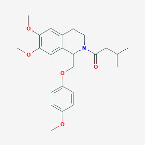 6,7-Dimethoxy-1-[(4-methoxyphenoxy)methyl]-2-(3-methylbutanoyl)-1,2,3,4-tetrahydroisoquinoline