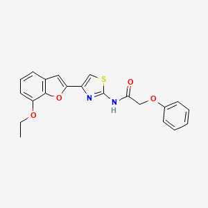 molecular formula C21H18N2O4S B2402586 N-[4-(7-ethoxy-1-benzofuran-2-yl)-1,3-thiazol-2-yl]-2-phenoxyacetamide CAS No. 921798-01-8