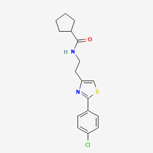 molecular formula C17H19ClN2OS B2402587 N-[2-[2-(4-chlorophenyl)-1,3-thiazol-4-yl]ethyl]cyclopentanecarboxamide CAS No. 946251-41-8