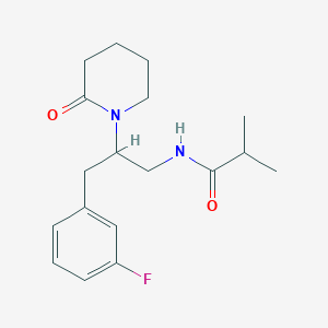 molecular formula C18H25FN2O2 B2402588 N-[3-(3-FLUOROPHENYL)-2-(2-OXOPIPERIDIN-1-YL)PROPYL]-2-METHYLPROPANAMIDE CAS No. 1421467-64-2