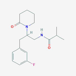 molecular formula C18H25FN2O2 B2402588 N-(3-(3-fluorophenyl)-2-(2-oxopiperidin-1-yl)propyl)isobutyramide CAS No. 1421467-64-2