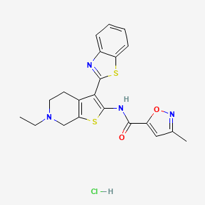 N-(3-(benzo[d]thiazol-2-yl)-6-ethyl-4,5,6,7-tetrahydrothieno[2,3-c]pyridin-2-yl)-3-methylisoxazole-5-carboxamide hydrochloride