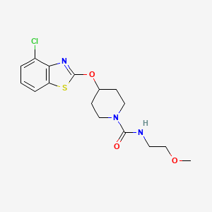 molecular formula C16H20ClN3O3S B2402602 4-[(4-chloro-1,3-benzothiazol-2-yl)oxy]-N-(2-methoxyethyl)piperidine-1-carboxamide CAS No. 1286704-18-4