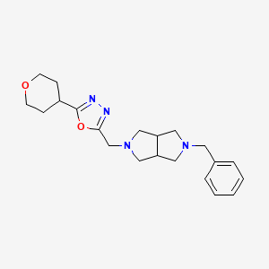 molecular formula C21H28N4O2 B2402611 2-({5-Benzyl-octahydropyrrolo[3,4-c]pyrrol-2-yl}methyl)-5-(oxan-4-yl)-1,3,4-oxadiazole CAS No. 2380096-85-3