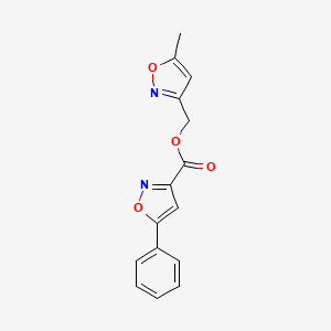molecular formula C15H12N2O4 B2402612 (5-methyl-1,2-oxazol-3-yl)methyl 5-phenyl-1,2-oxazole-3-carboxylate CAS No. 1203300-68-8
