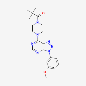 molecular formula C20H25N7O2 B2402616 1-(4-(3-(3-methoxyphenyl)-3H-[1,2,3]triazolo[4,5-d]pyrimidin-7-yl)piperazin-1-yl)-2,2-dimethylpropan-1-one CAS No. 920184-26-5