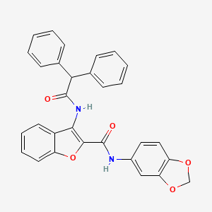 molecular formula C30H22N2O5 B2402634 N-(benzo[d][1,3]dioxol-5-yl)-3-(2,2-diphenylacetamido)benzofuran-2-carboxamide CAS No. 888463-26-1