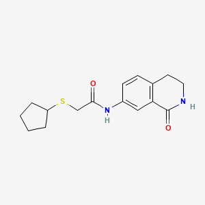 molecular formula C16H20N2O2S B2402646 2-(cyclopentylthio)-N-(1-oxo-1,2,3,4-tetrahydroisoquinolin-7-yl)acetamide CAS No. 1448044-04-9