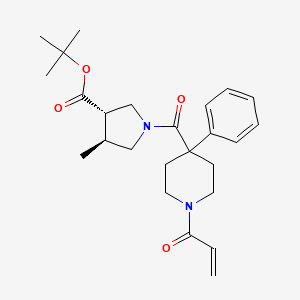 molecular formula C25H34N2O4 B2402647 Tert-butyl (3S,4S)-4-methyl-1-(4-phenyl-1-prop-2-enoylpiperidine-4-carbonyl)pyrrolidine-3-carboxylate CAS No. 2361864-58-4