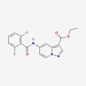 molecular formula C17H13F2N3O3 B2402658 Ethyl 5-(2,6-difluorobenzamido)pyrazolo[1,5-a]pyridine-3-carboxylate CAS No. 1396560-77-2