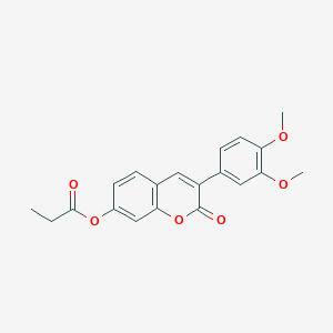 B2402667 3-(3,4-dimethoxyphenyl)-2-oxo-2H-chromen-7-yl propanoate CAS No. 869080-15-9
