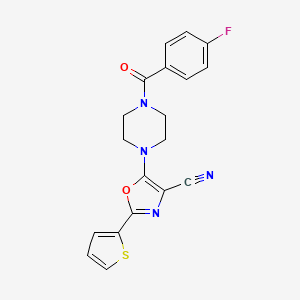 5-(4-(4-Fluorobenzoyl)piperazin-1-yl)-2-(thiophen-2-yl)oxazole-4-carbonitrile