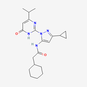 2-cyclohexyl-N-(3-cyclopropyl-1-(4-isopropyl-6-oxo-1,6-dihydropyrimidin-2-yl)-1H-pyrazol-5-yl)acetamide