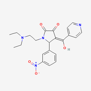 molecular formula C22H24N4O5 B2402688 1-(2-(diethylamino)ethyl)-3-hydroxy-4-isonicotinoyl-5-(3-nitrophenyl)-1H-pyrrol-2(5H)-one CAS No. 627472-54-2