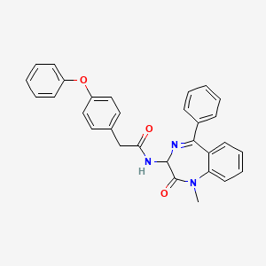 molecular formula C30H25N3O3 B2402694 N-(1-methyl-2-oxo-5-phenyl-2,3-dihydro-1H-1,4-benzodiazepin-3-yl)-2-(4-phenoxyphenyl)acetamide CAS No. 1796882-73-9