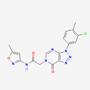 molecular formula C17H14ClN7O3 B2402699 2-[3-(3-chloro-4-methylphenyl)-7-oxo-3H,6H,7H-[1,2,3]triazolo[4,5-d]pyrimidin-6-yl]-N-(5-methyl-1,2-oxazol-3-yl)acetamide CAS No. 872594-39-3