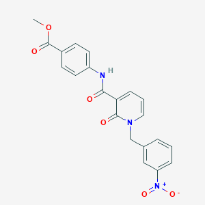 molecular formula C21H17N3O6 B2402714 Methyl 4-(1-(3-nitrobenzyl)-2-oxo-1,2-dihydropyridine-3-carboxamido)benzoate CAS No. 946255-29-4