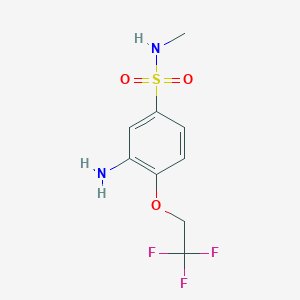 molecular formula C9H11F3N2O3S B2402717 3-amino-N-methyl-4-(2,2,2-trifluoroethoxy)benzenesulfonamide CAS No. 1154674-72-2