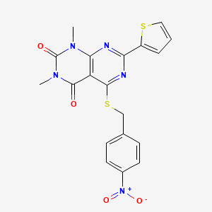 1,3-dimethyl-5-((4-nitrobenzyl)thio)-7-(thiophen-2-yl)pyrimido[4,5-d]pyrimidine-2,4(1H,3H)-dione