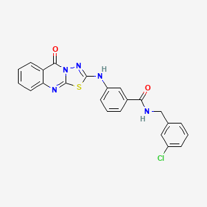 N-(3-chlorobenzyl)-3-((5-oxo-5H-[1,3,4]thiadiazolo[2,3-b]quinazolin-2-yl)amino)benzamide
