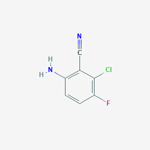molecular formula C7H4ClFN2 B2402768 2-Amino-6-chloro-5-fluorobenzonitrile CAS No. 2092610-02-9