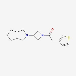 molecular formula C16H22N2OS B2402773 1-(3-{Octahydrocyclopenta[c]pyrrol-2-yl}azetidin-1-yl)-2-(thiophen-3-yl)ethan-1-one CAS No. 2415454-27-0
