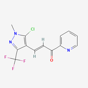 (E)-3-[5-chloro-1-methyl-3-(trifluoromethyl)pyrazol-4-yl]-1-pyridin-2-ylprop-2-en-1-one