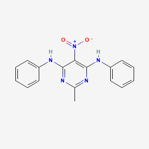 [2-Methyl-5-nitro-6-(phenylamino)pyrimidin-4-yl]phenylamine