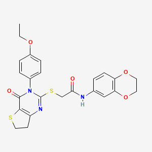 N-(2,3-dihydrobenzo[b][1,4]dioxin-6-yl)-2-((3-(4-ethoxyphenyl)-4-oxo-3,4,6,7-tetrahydrothieno[3,2-d]pyrimidin-2-yl)thio)acetamide
