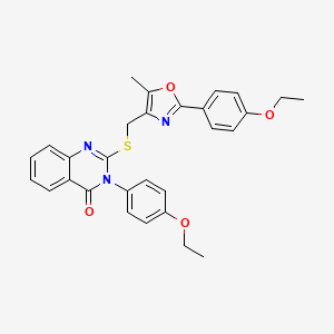 molecular formula C29H27N3O4S B2402816 3-(4-ethoxyphenyl)-2-(((2-(4-ethoxyphenyl)-5-methyloxazol-4-yl)methyl)thio)quinazolin-4(3H)-one CAS No. 1114878-41-9